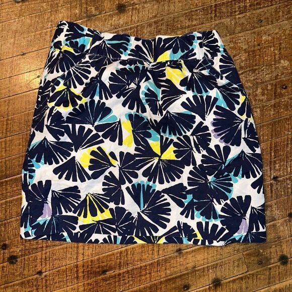 Banana Republic ginkgo print academia 2 pencil skirt - Picture 1 of 3